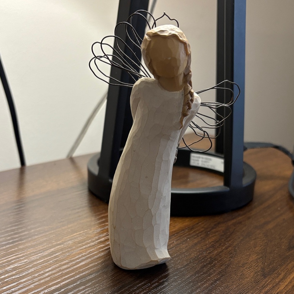 Handcrafted Angel Figurine in Cream and Brown